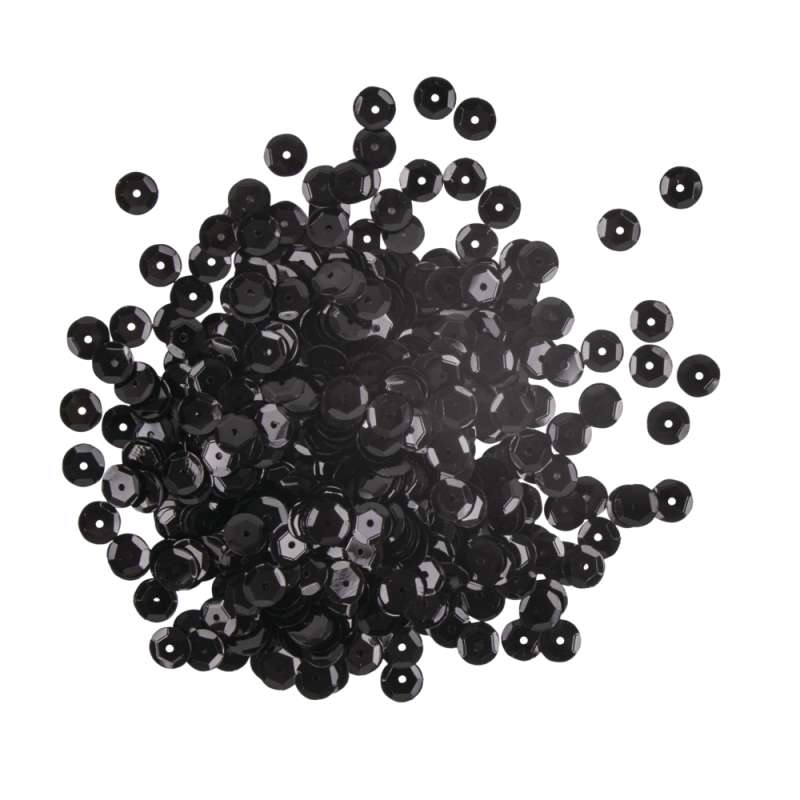 Pailletten gewölbt 6mm schwarz 3000 Stück in SB-Box