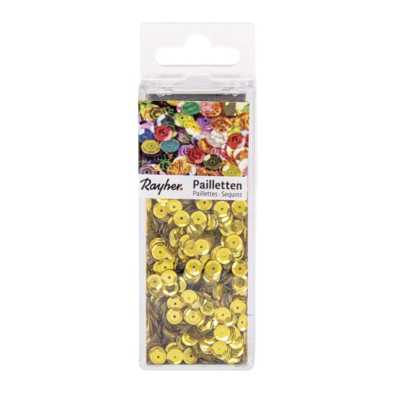 Pailletten gewölbt 6mm gelbgold 4000 Stück in SB-Box