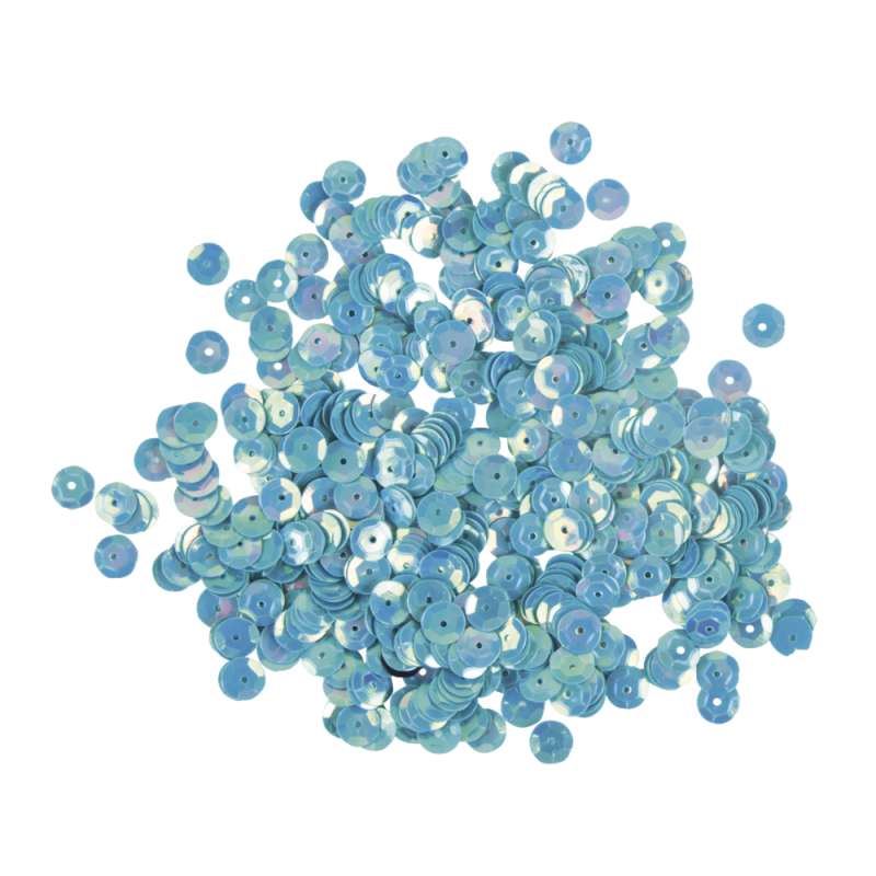 Pailletten gewölbt 6mm blau irisierend 4000 Stück im SB-Box