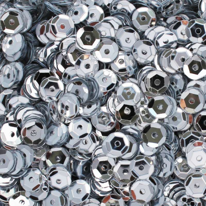 Pailletten gewölbt 5mm silber 40g im SB-Beutel 540022