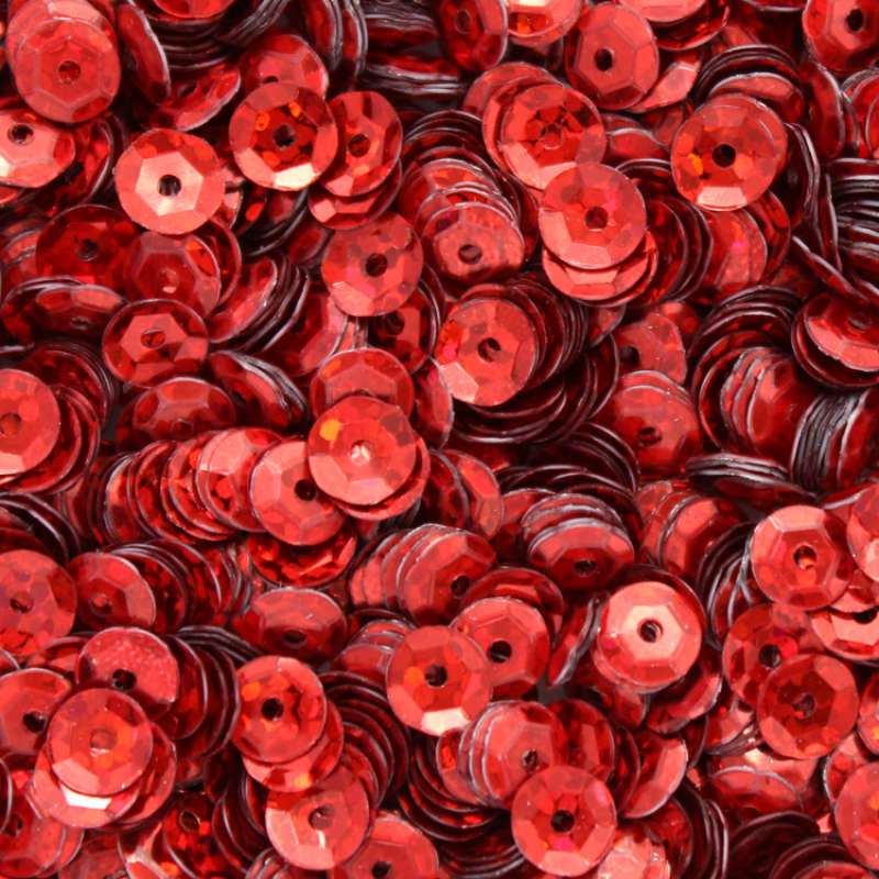 Pailletten gewölbt 5mm rot hologramm 40g im SB-Beutel 540118