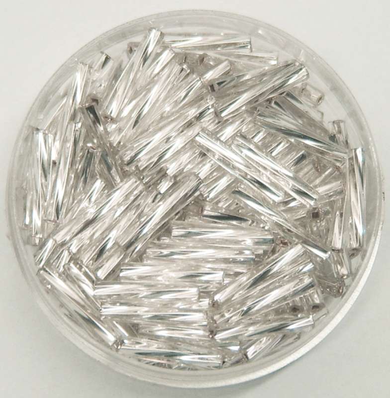 Glasstifte twisted 15mm silber