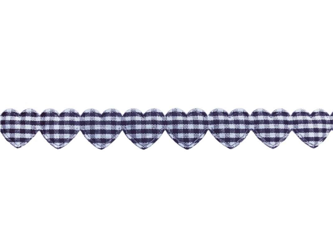 Herzborte "Vichy marineblau