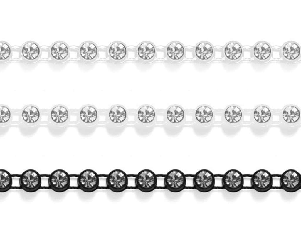 Strassborte mit Glassteinen SS13 kristall paillettenshop