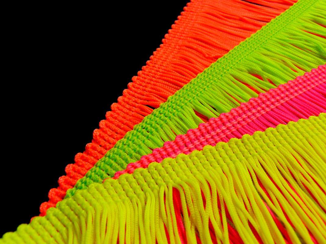 Offene NEON Kunstseiden-Franse 10cm