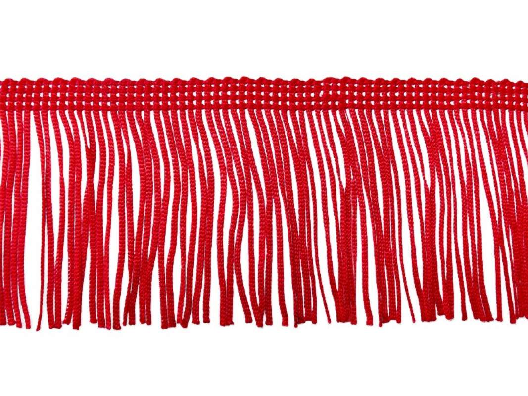 offene Kunstseiden-Franse - rot
