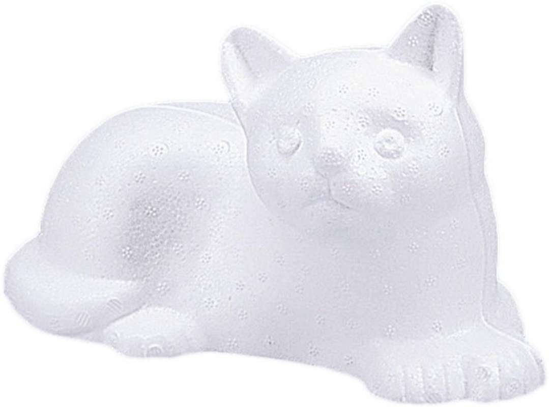Styropor Figur Katze liegend 11x18cm 802-108