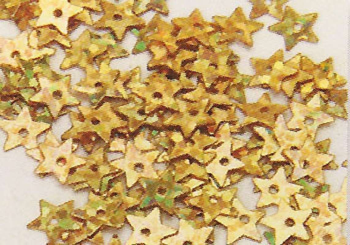 Hologramm Stern Pailletten gold 6mm