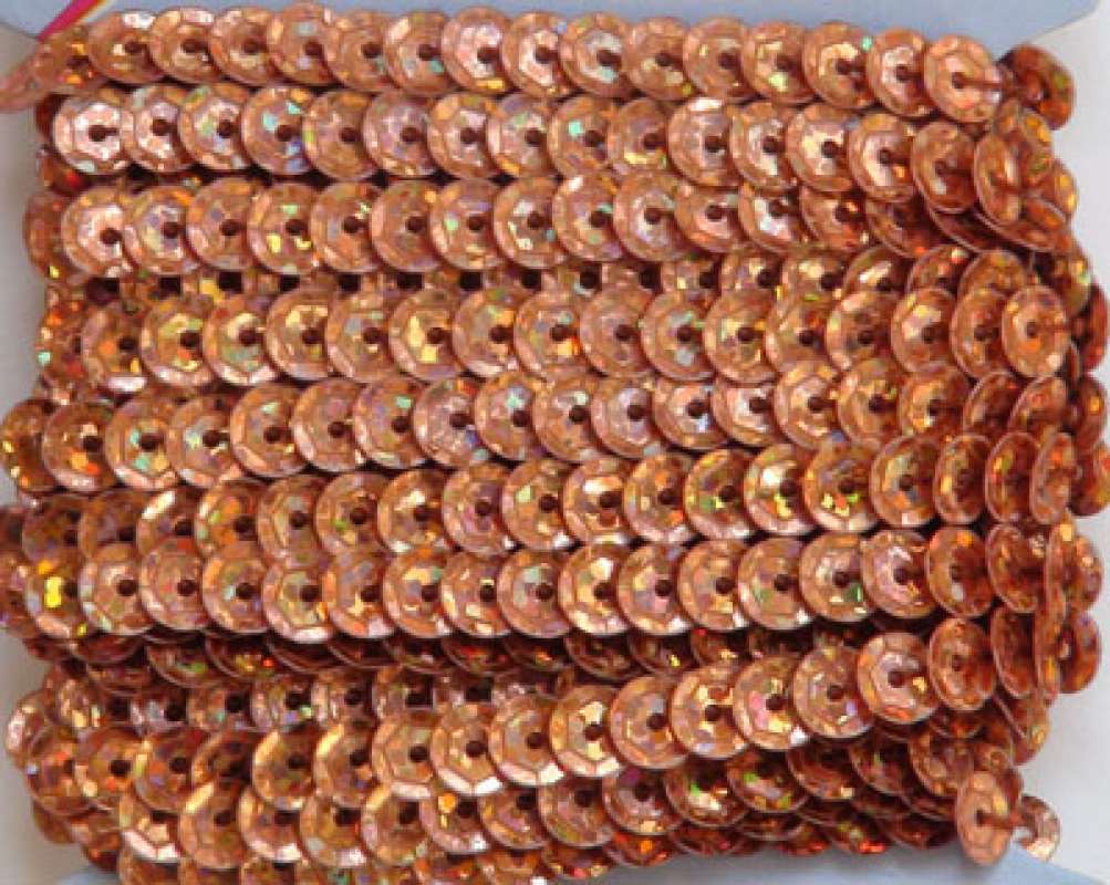Paillettenband gew. 6mm Hologramm bernstein