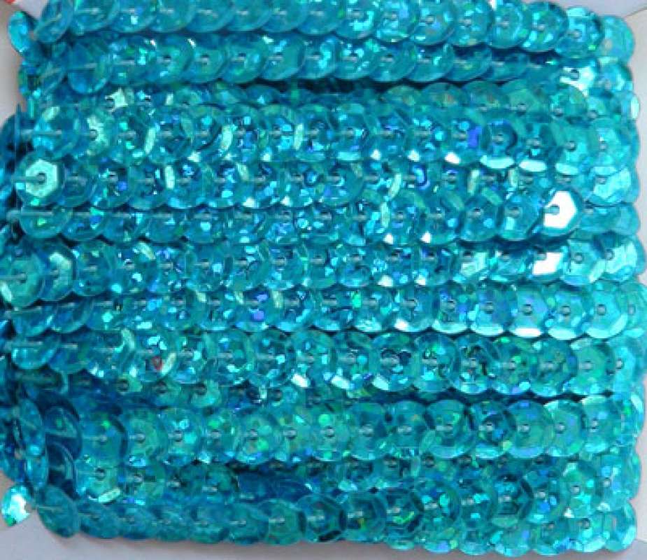 Paillettenband gew. 6mm Hologramm türkis