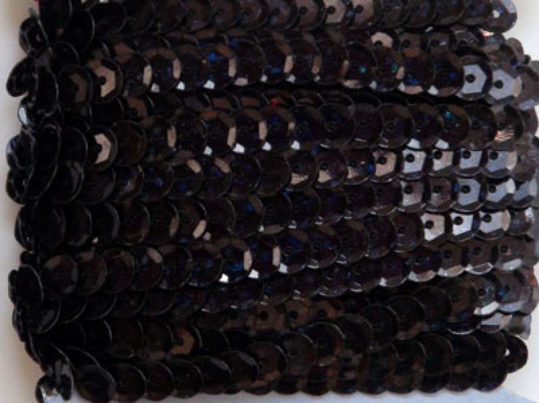 Paillettenband gew. 6mm Hologramm schwarz