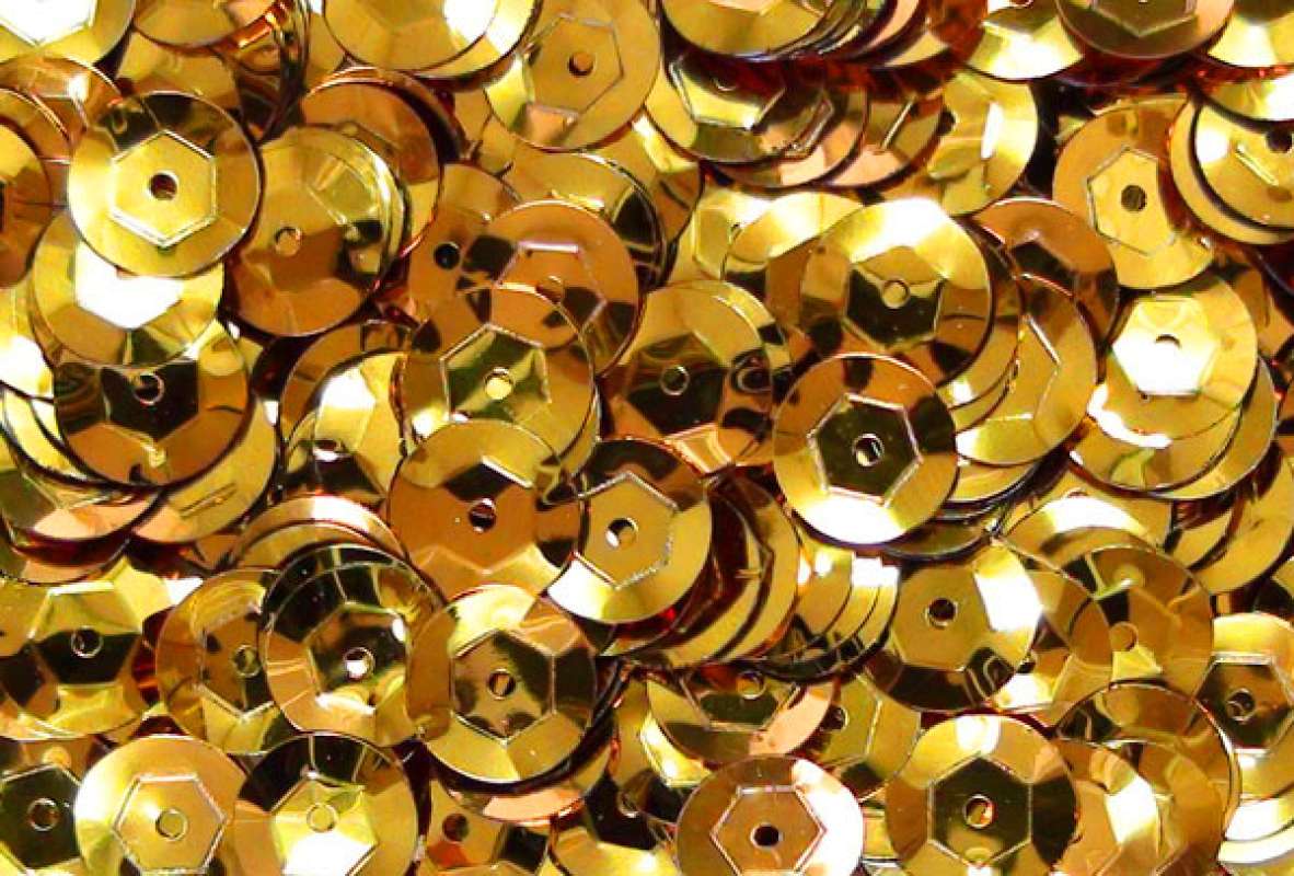 Pailletten 6mm gewölbt gold, 6g Dose
