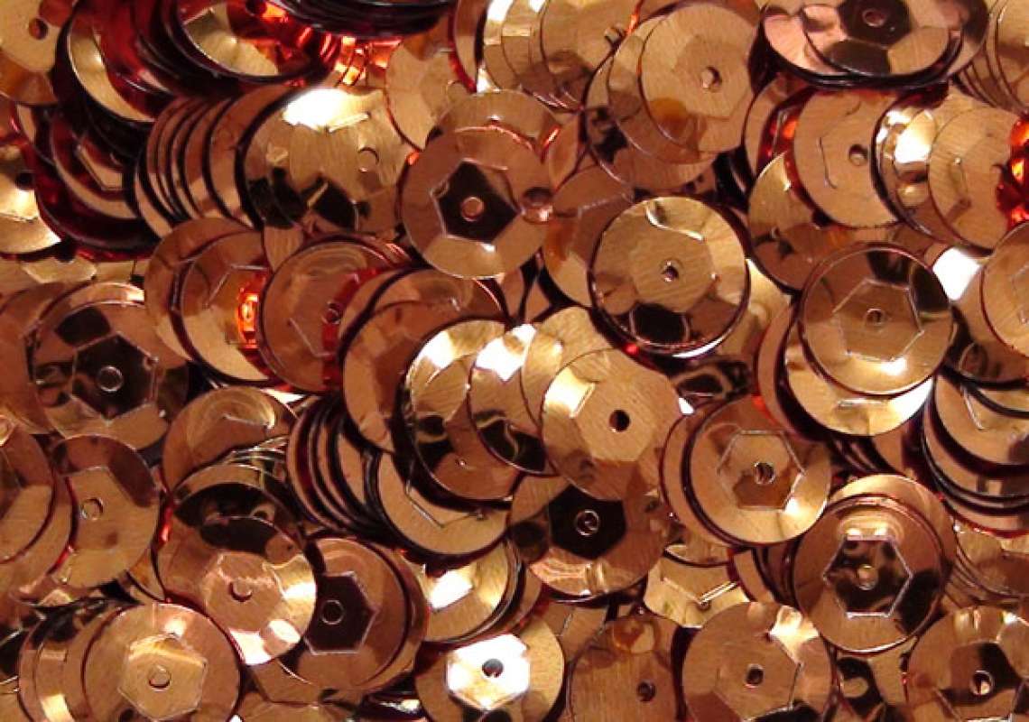 Pailletten 6mm gewölbt bronze, 6g Dose