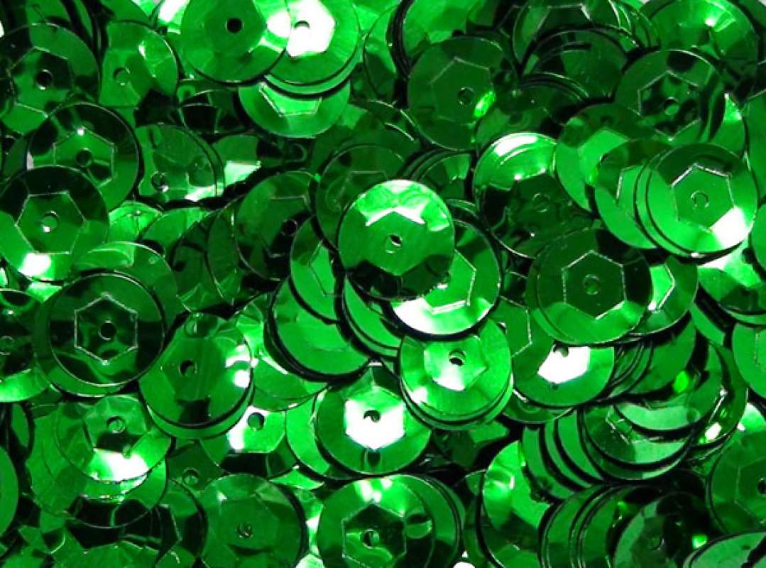 Pailletten 6mm gewölbt grün, 6g Dose