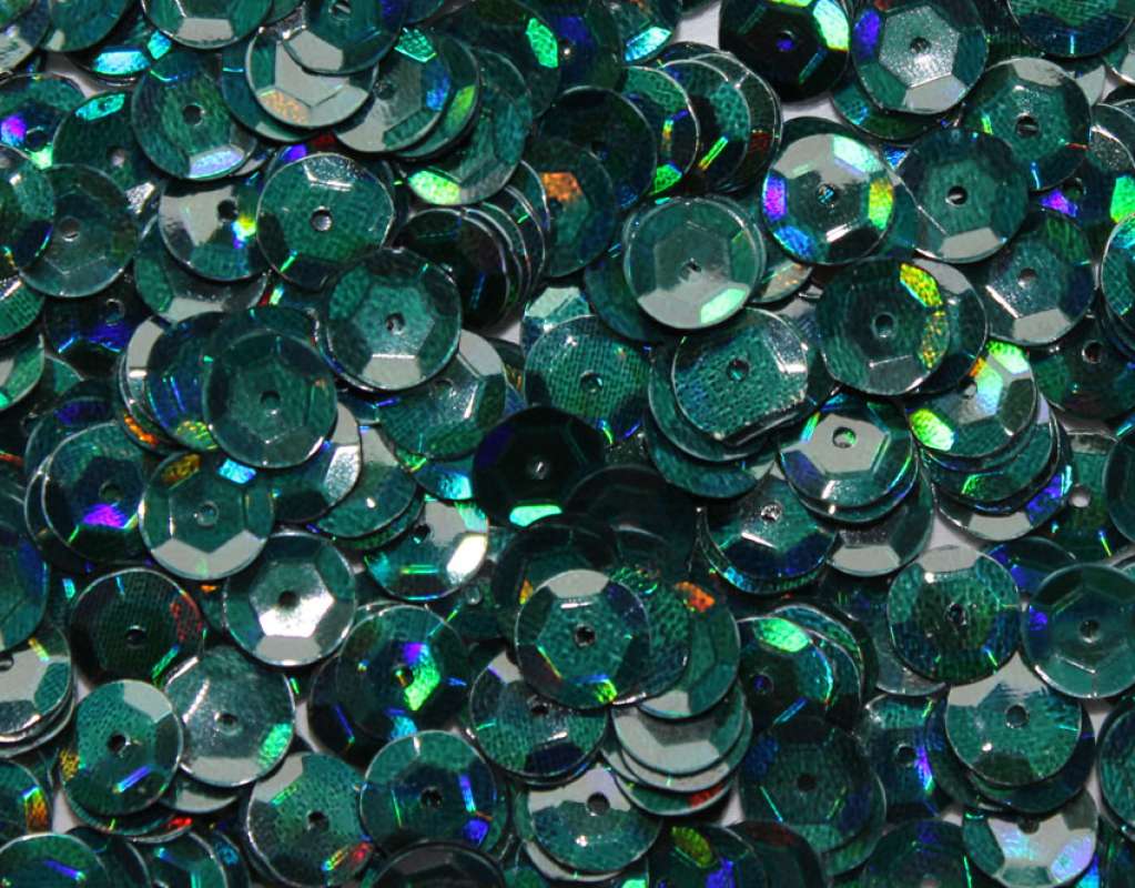 Pailletten 6mm gewölbt moosgrün, 6g Dose