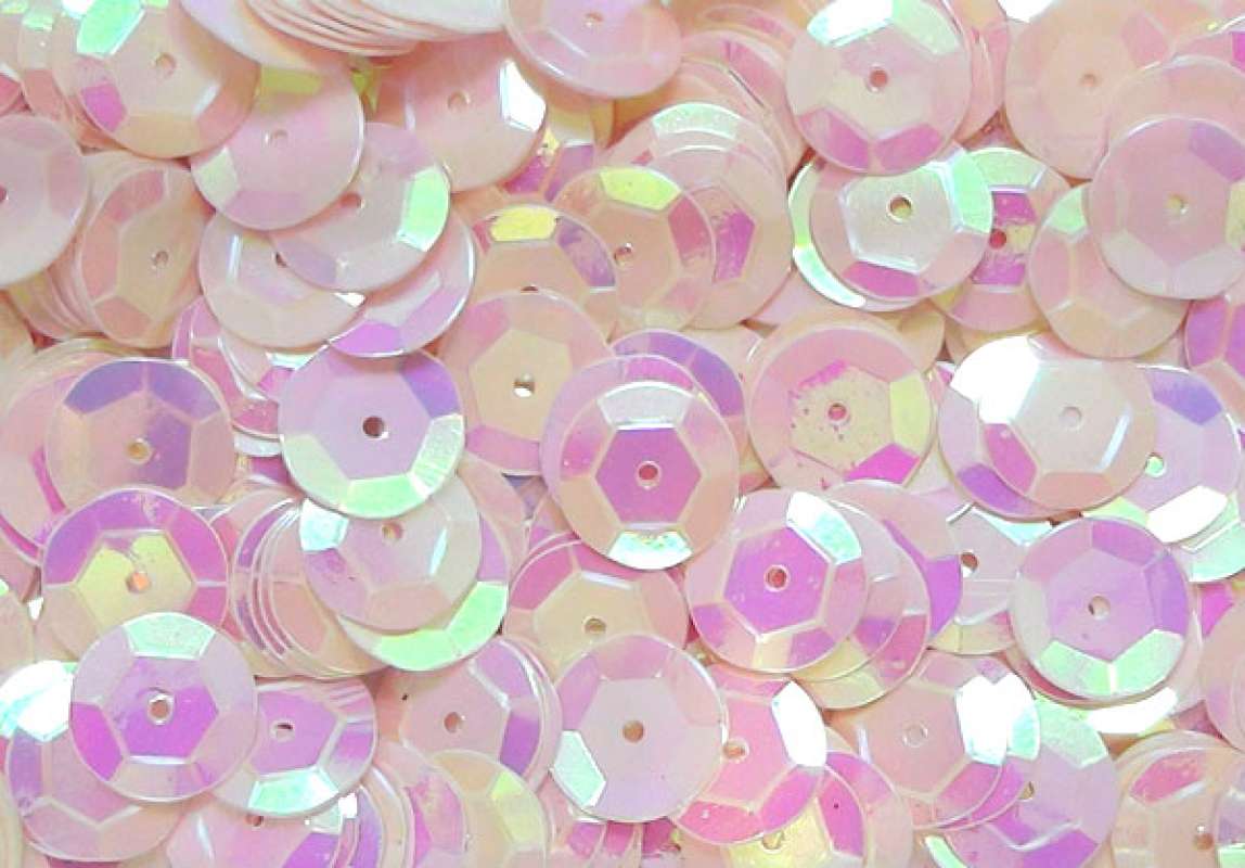 Pailletten 6mm gewölbt rosa irisierend, 6g Dose