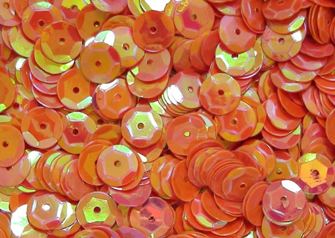 Pailletten 6mm gewölbt pfirsich irisierend, 6g Dose