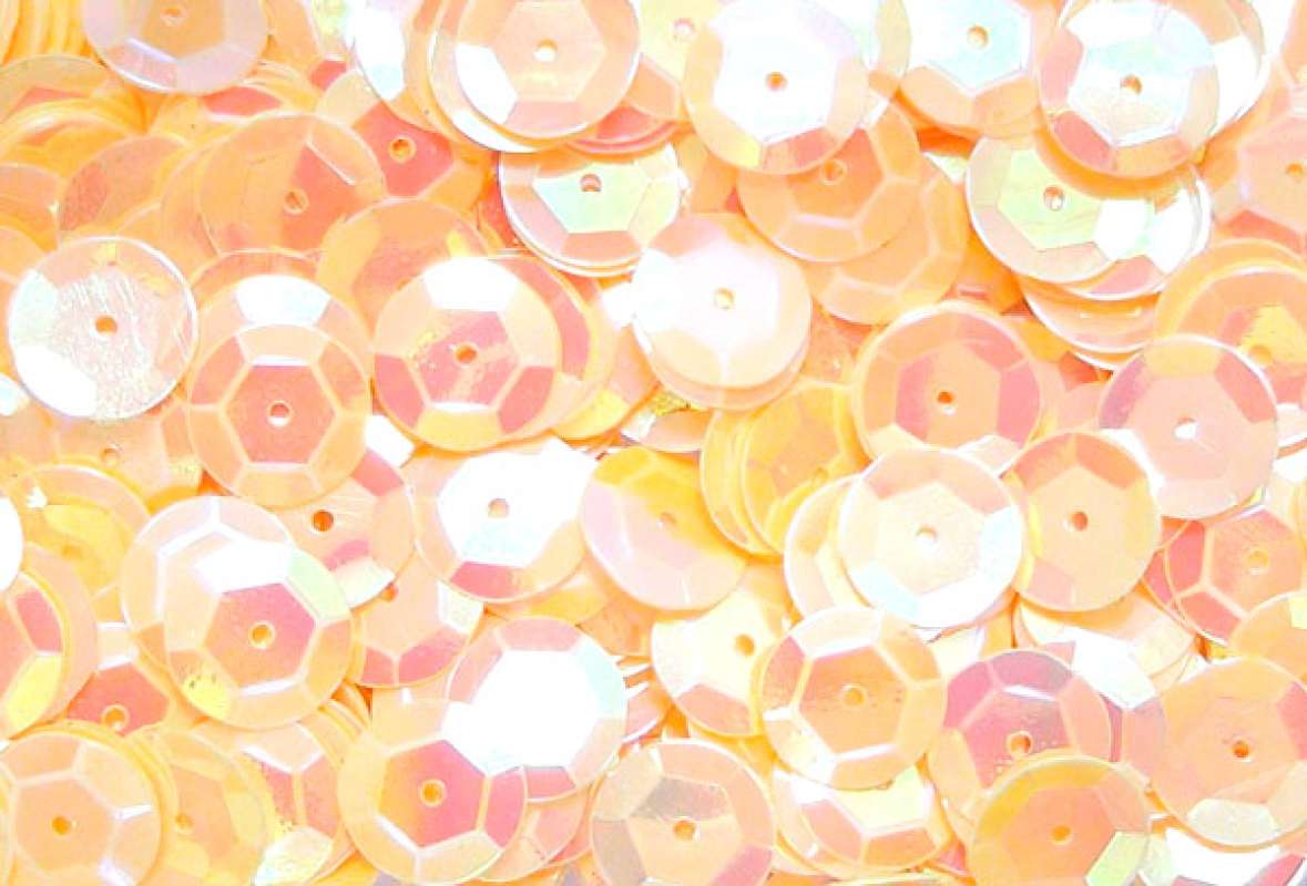 Pailletten 6mm gewölbt gelb irisierend, 6g Dose