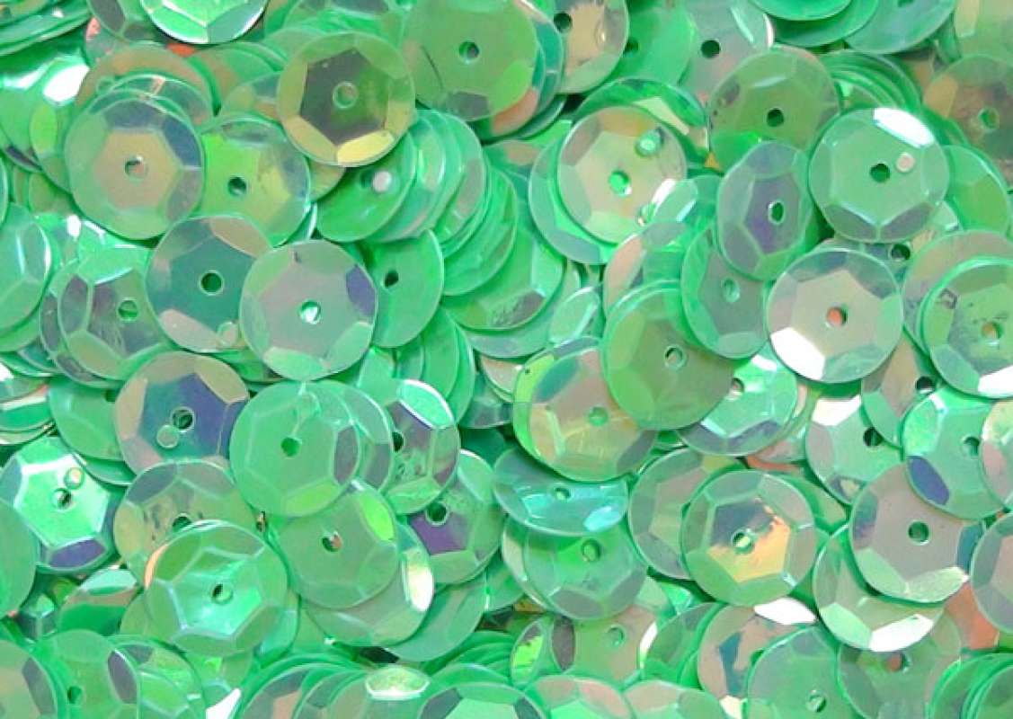 Pailletten 6mm gewölbt mint irisierend, 6g Dose