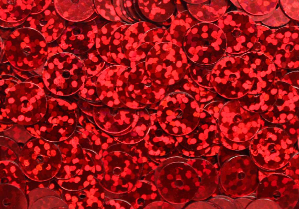 Pailletten 8mm flach rot hologramm
