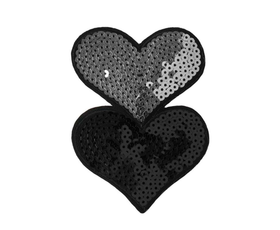 Herzen 25 silber-schwarz