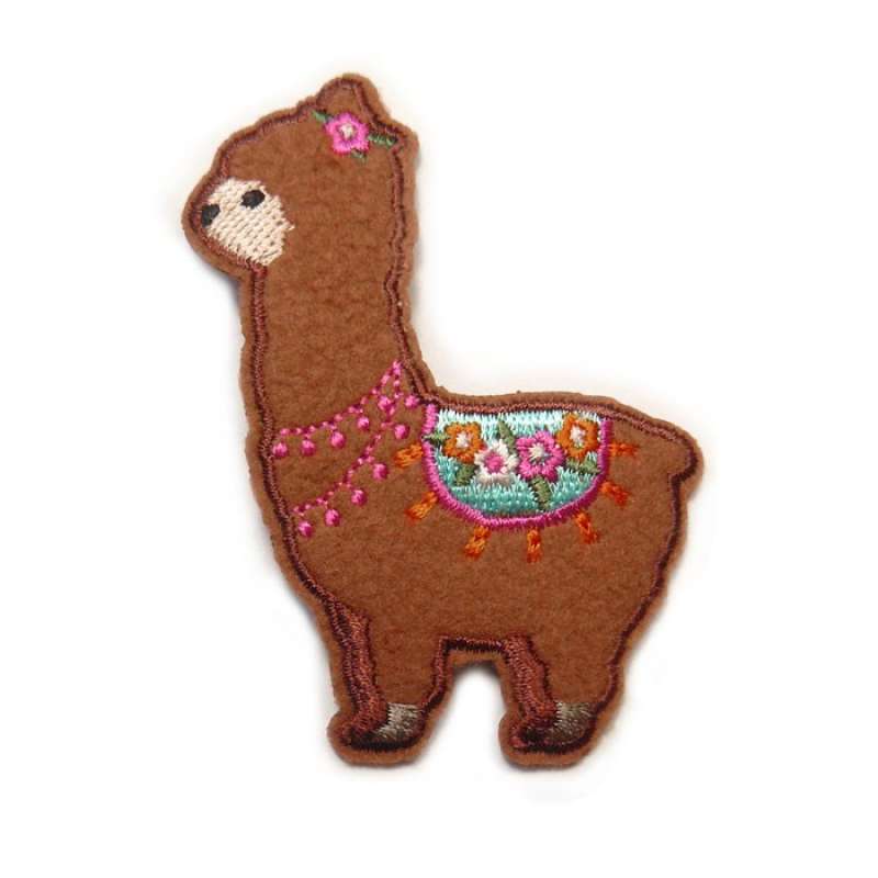 Bügelmotiv "Lama" flausch ca. 5,5 x 7,5cm