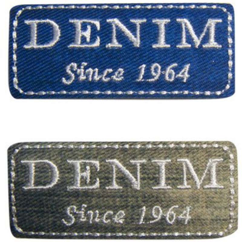 Stickmotiv "Denim" ca. 6x2,5 cm - paillettenshop.de