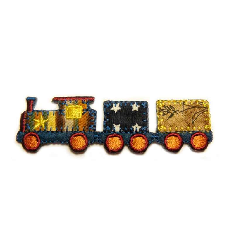 Bügelmotiv Bummelbahn ca. 2x7,5cm
