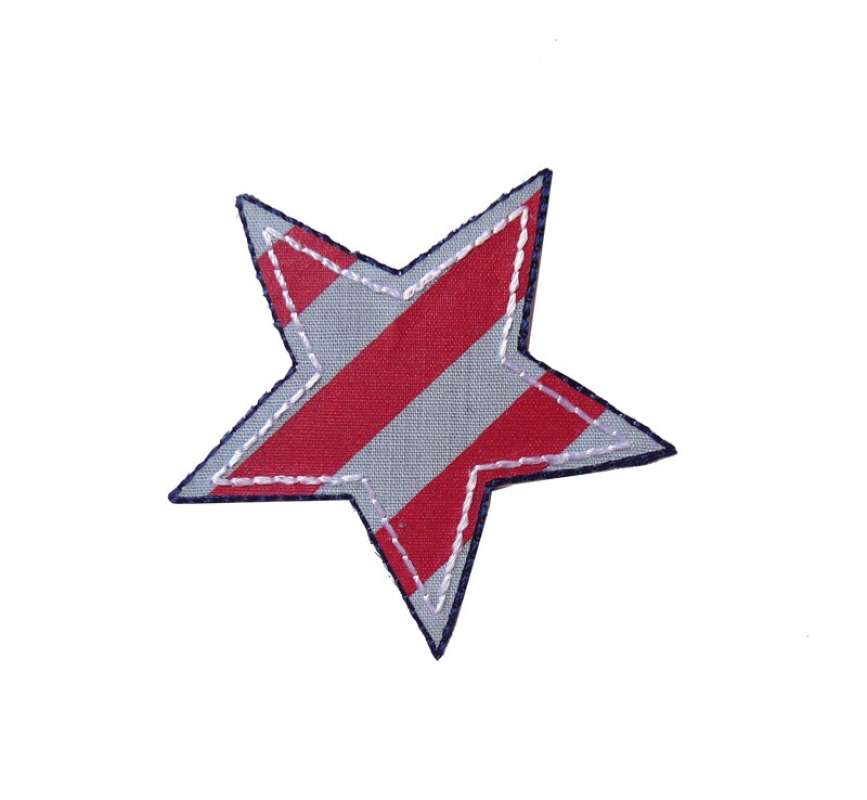 B-Streifen - grau/blau-rot