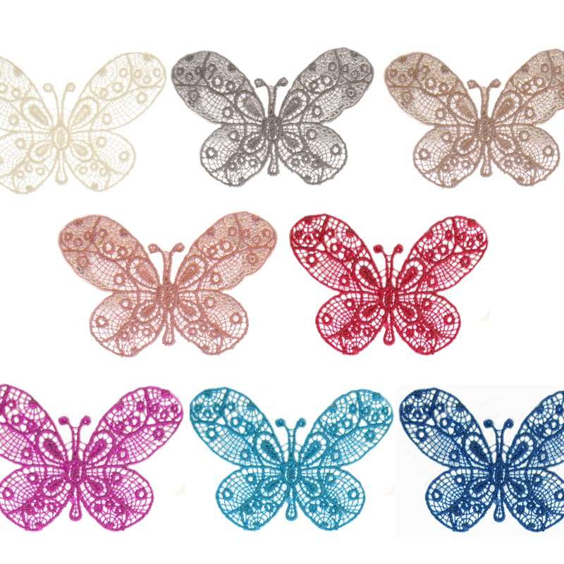 Bügelmotiv Spitzen-Schmetterling paillettenshop.de