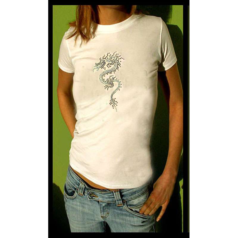 Strass-/Nietenmotiv Drache - Verwendungsbespiel