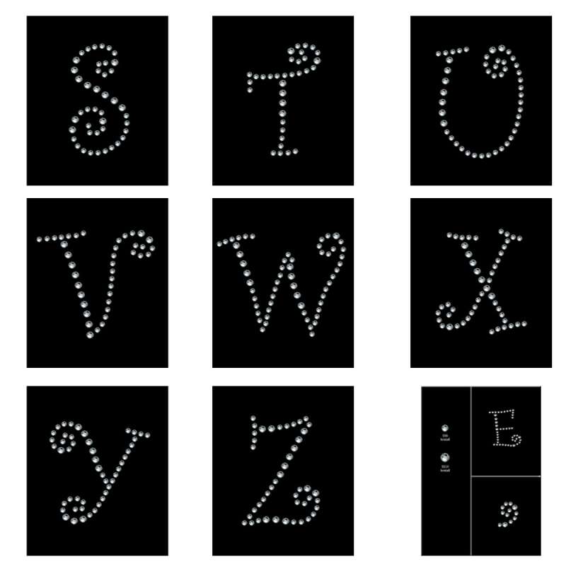 Funkelnde Strassbuchstaben von A bis Z