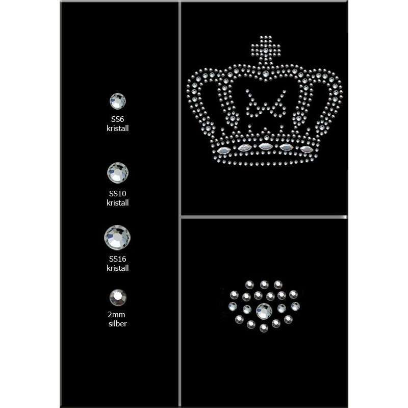 Strass-/Nietenmotiv Krone 9710821