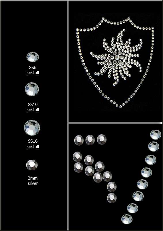 Strass-/Nietenmotiv "Edelweiss-Emblem" Detail