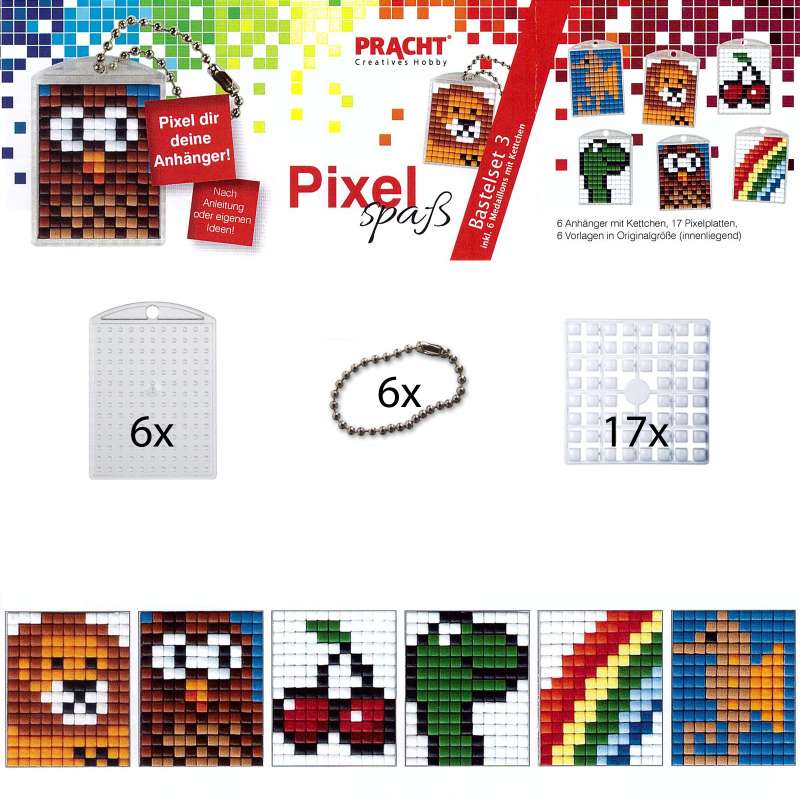 Pixel Spaß Bastel Set 3 Schlüsselanhänger 90014-63501