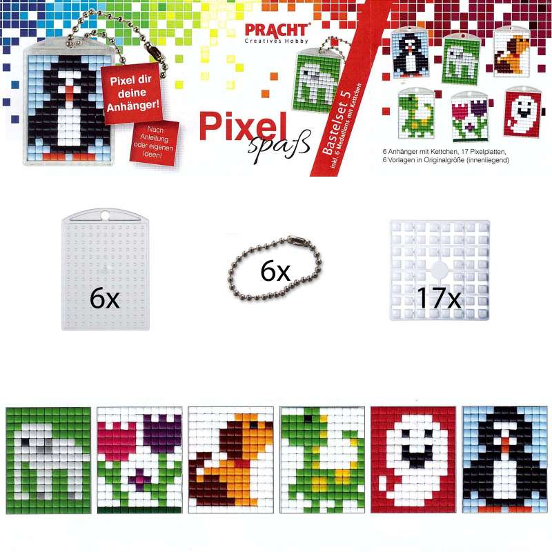 Pixel Spaß Bastel Set 5 Schlüsselanhänger 90012-63501