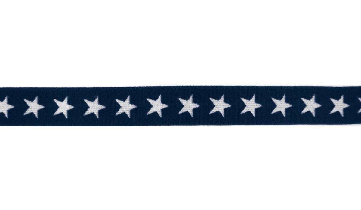 Gummiband "Sterne" - marineblau