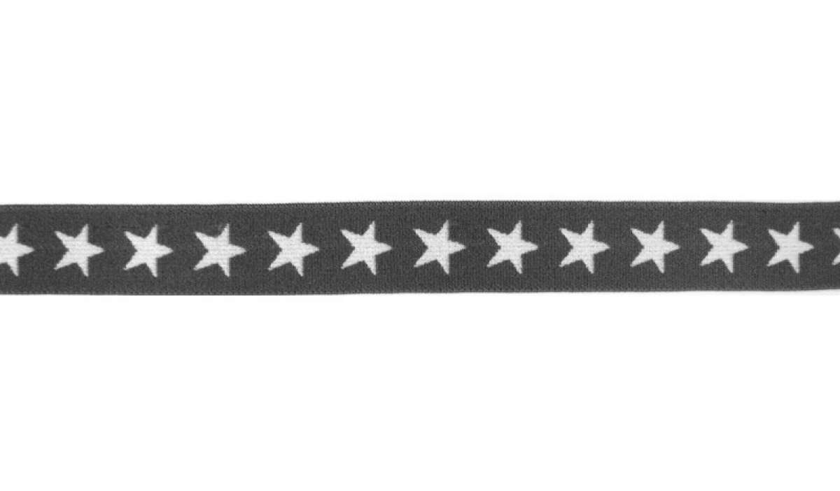 Gummiband "Sterne" - grau