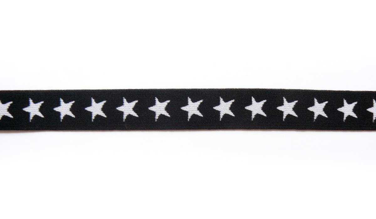 Gummiband "Sterne" - schwarz