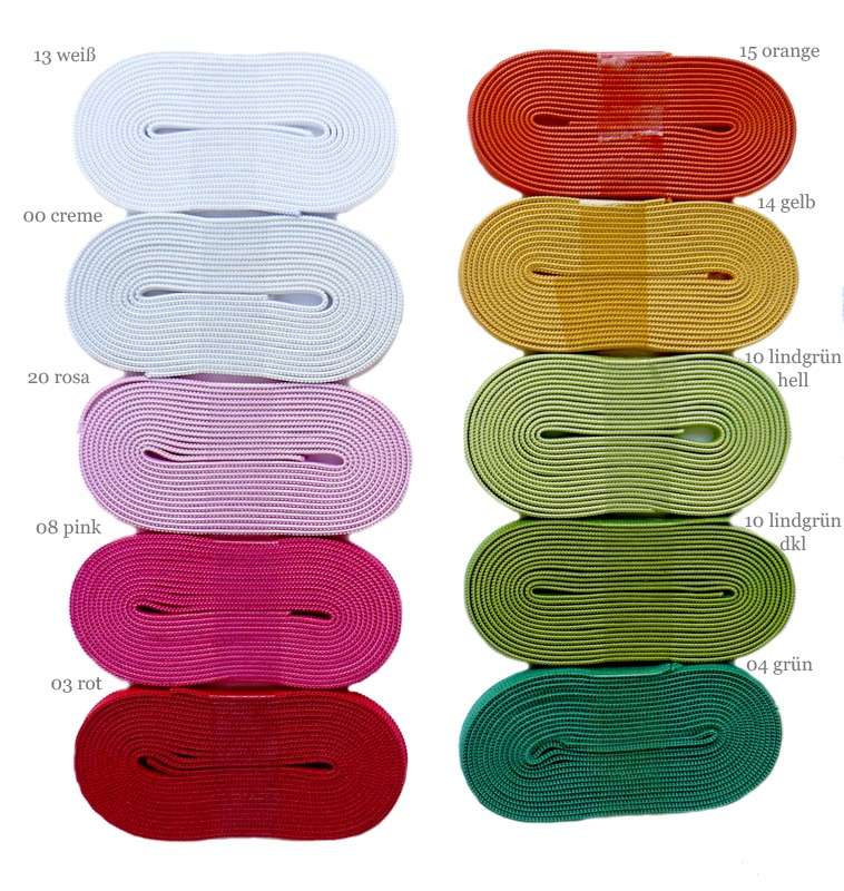Flaches Gummiband 10mm, ideal als Wäschegummi, Hosengummi oder zum Basteln.