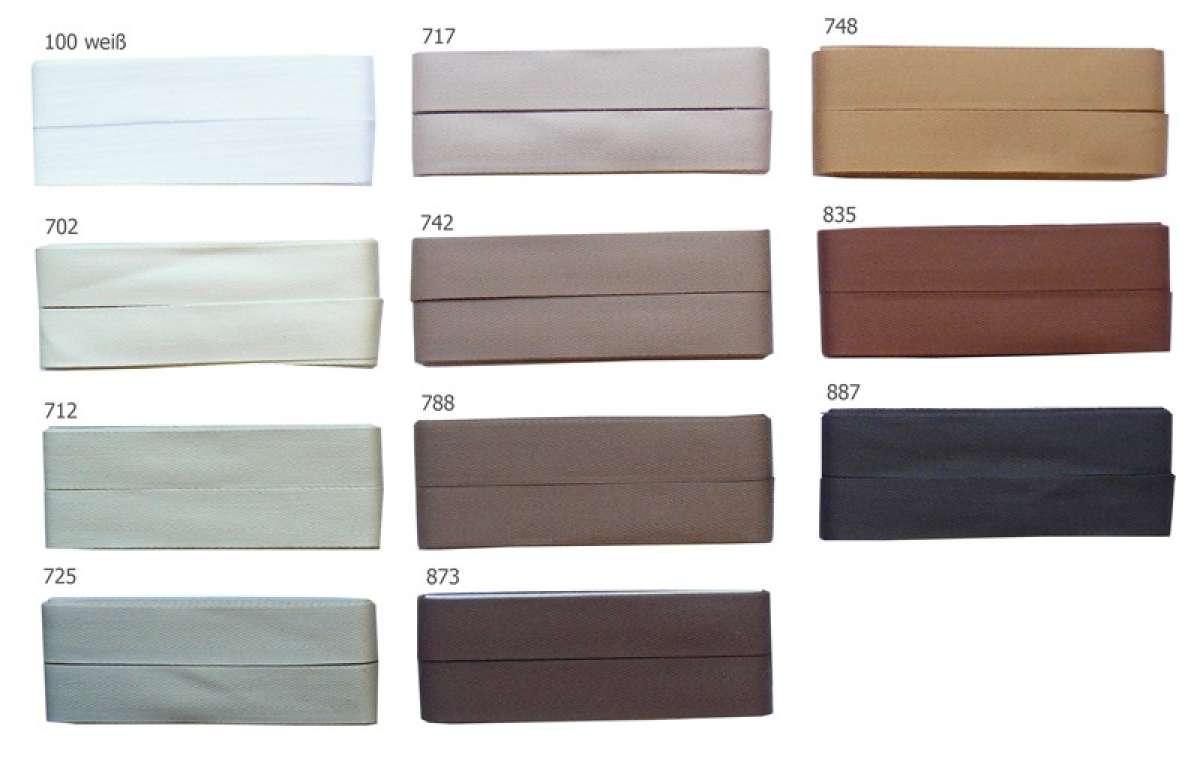 verschiedene Farben 4m Nahtband Baumwolle Köperband 20mm