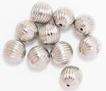 Rillenperle 6mm silber