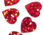 Herz Pailletten 10mm rot hologramm 0873-0324