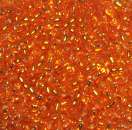 Rocailles 2,6mm mit Silbereinzug orange