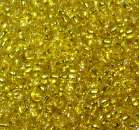 Rocailles 2mm mit Silbereinzug gelb