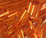 Glasstifte  7mm orange mit Silbereinzug