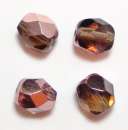 Glas-Schliffperle 6mm nougat irisierend