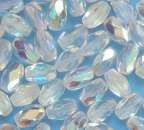 Glas-Schliffolive 6x4mm bergkristall irisierend