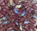 Glas-Schliffolive 6x4mm amethyst irisierend