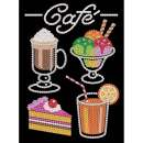 Sequin-Art Original Paillettenbilder Cafe 1424